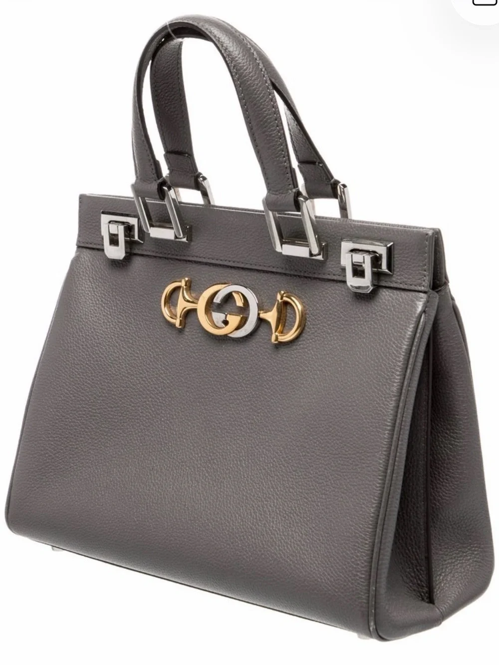 Gucci Interlocking G Horsebit Zuni Small Grey Two Tone